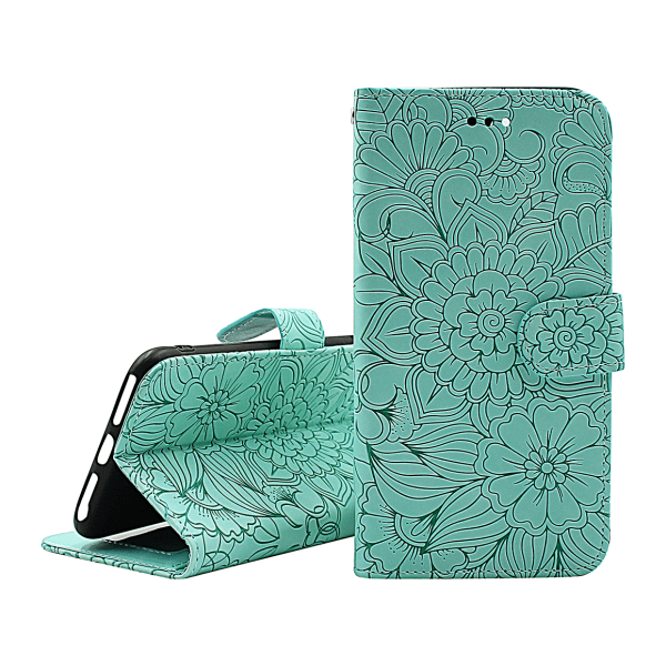 Flower Standcase Wallet Samsung Galaxy A35 5G Blå