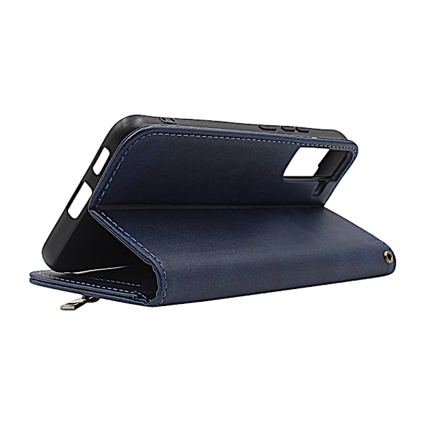 Zipper Standcase Wallet Samsung Galaxy S22 Plus 5G Marinblå