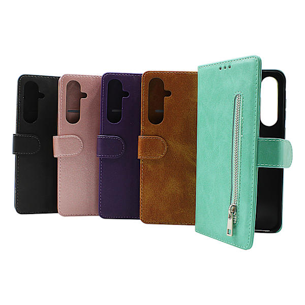 Zipper Standcase Wallet Samsung Galaxy A35 5G Grå