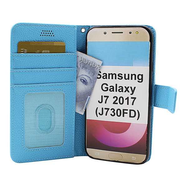 New Standcase Wallet Samsung Galaxy J7 2017 (J730FD) (Lila) Svart