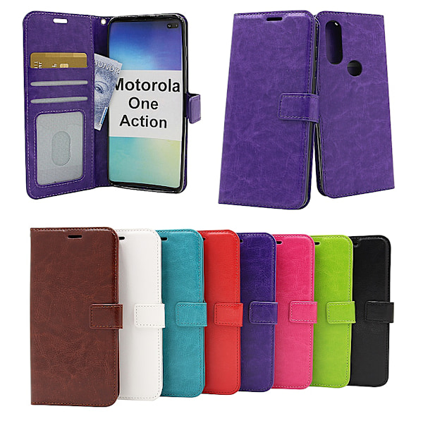 Crazy Horse Wallet Motorola One Action Röd