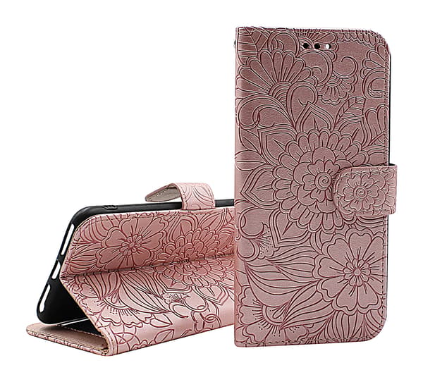 Flower Standcase Wallet Samsung Galaxy A35 5G Blå