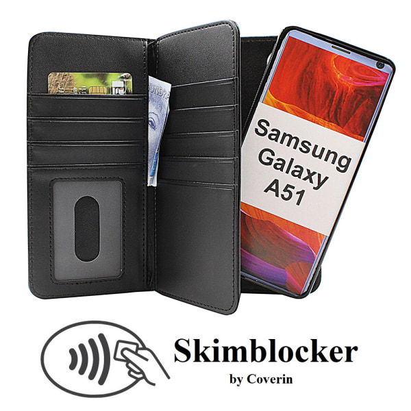 Skimblocker XL Magnet Wallet Samsung Galaxy A51 (A515F/DS) Svart