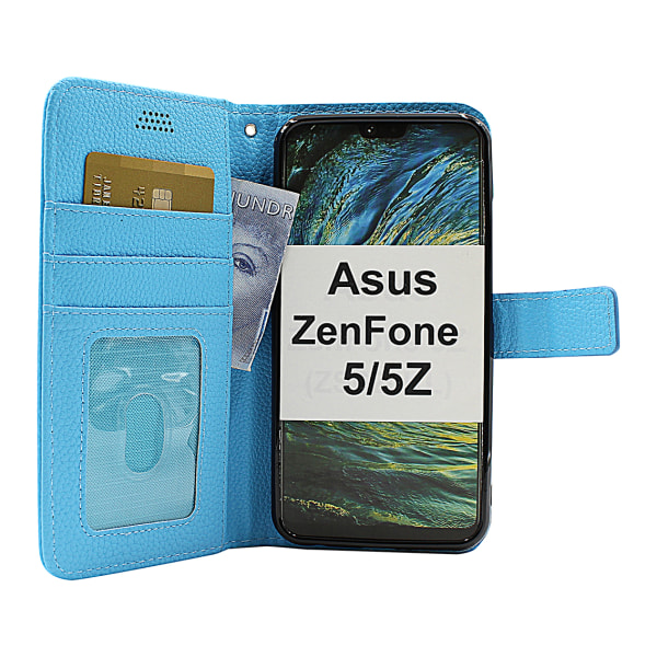 New Standcase Wallet Asus ZenFone 5Z (ZS620KL) Ljusblå