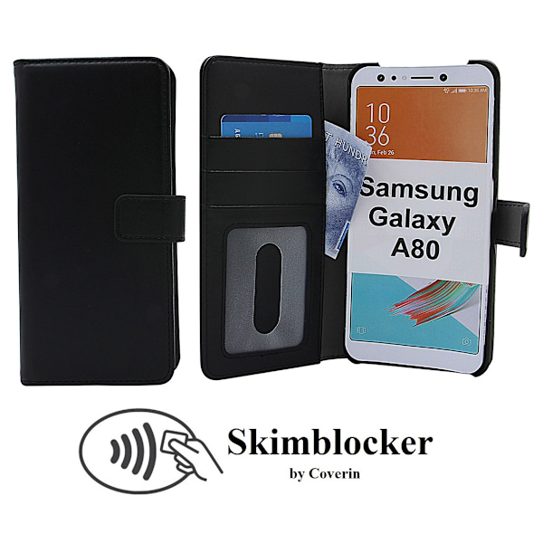 Skimblocker Magnet Wallet Samsung Galaxy A80 (A805F/DS) Svart