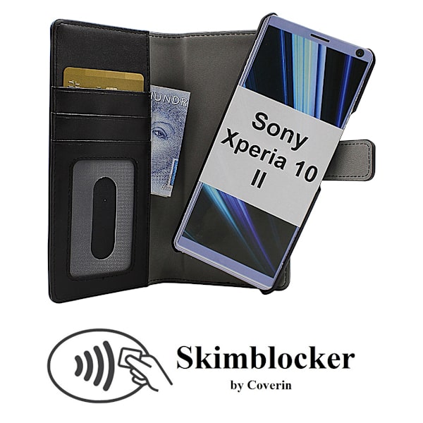Skimblocker Magnet Wallet Sony Xperia 10 II (XQ-AU51/AU52) Svart