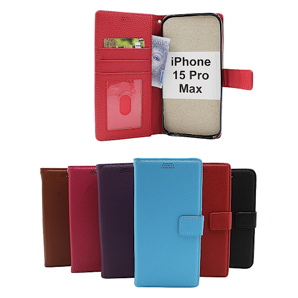 New Standcase Wallet iPhone 15 Pro Max Ljusblå