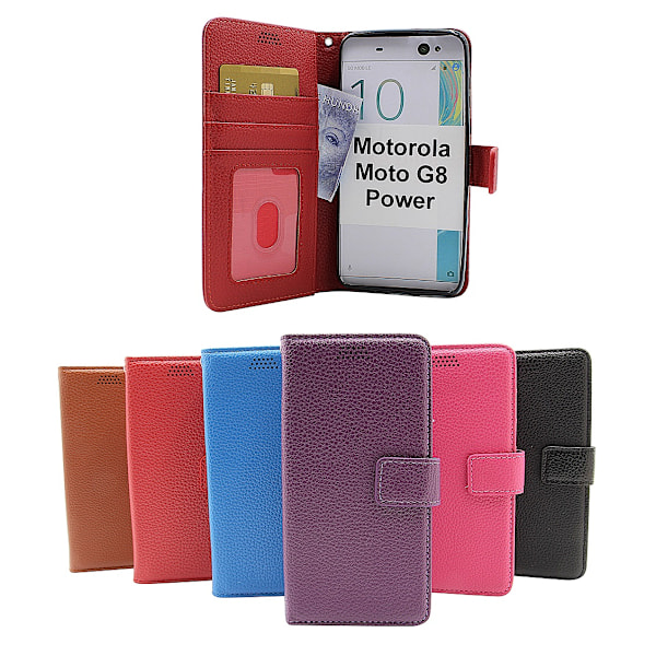New Standcase Wallet Motorola Moto G8 Power Ljusblå