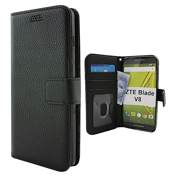 New Standcase Wallet ZTE Blade V8 Svart