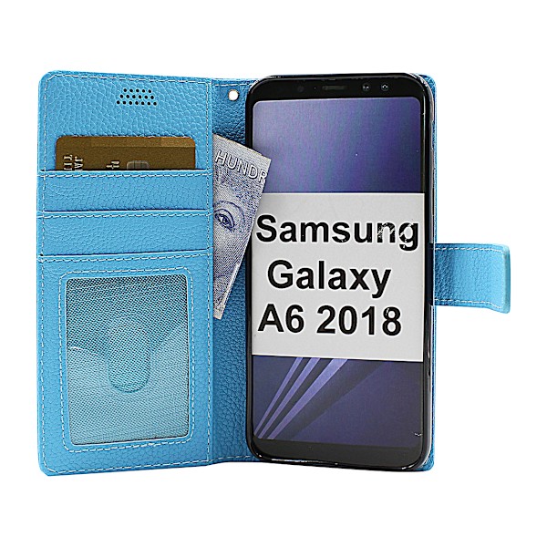New Standcase Wallet Samsung Galaxy A6 2018 (A600FN/DS) Ljusblå