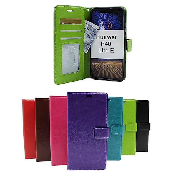 Crazy Horse Wallet Huawei P40 Lite E Turkos