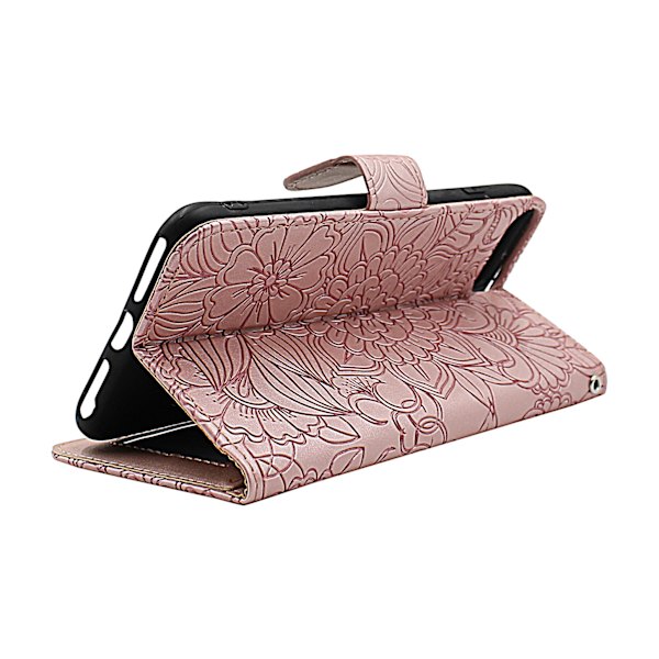 Flower Standcase Wallet iPhone 6 Plus / 7 Plus / 8 Plus Blå