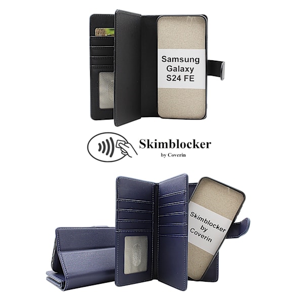 Skimblocker Samsung Galaxy S24 FE XL Magnet Plånboksfodral Svart