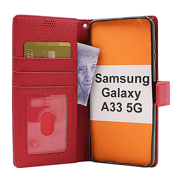 New Standcase Wallet Samsung Galaxy A33 5G (A336B) Svart