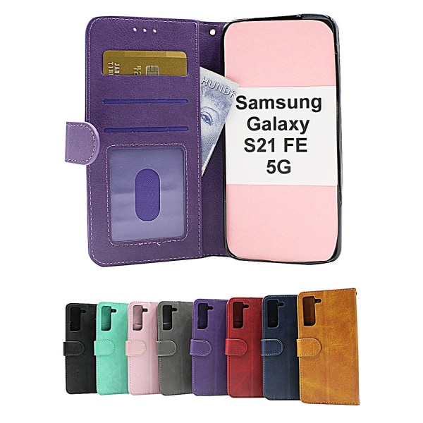 Zipper Standcase Wallet Samsung Galaxy S21 FE 5G (SM-G990B) Grå