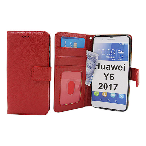 New Standcase Wallet Huawei Y6 2017 (MYA-L41) Röd