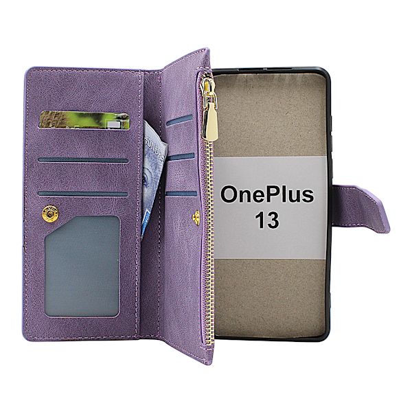 XL OnePlus 13 Lyx Plånboksfodral Brun