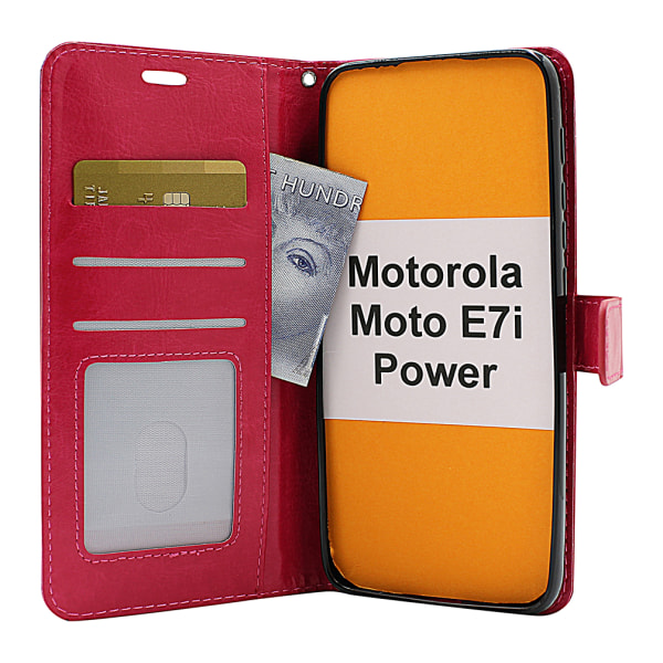 Crazy Horse Wallet Motorola Moto E7i Power Röd