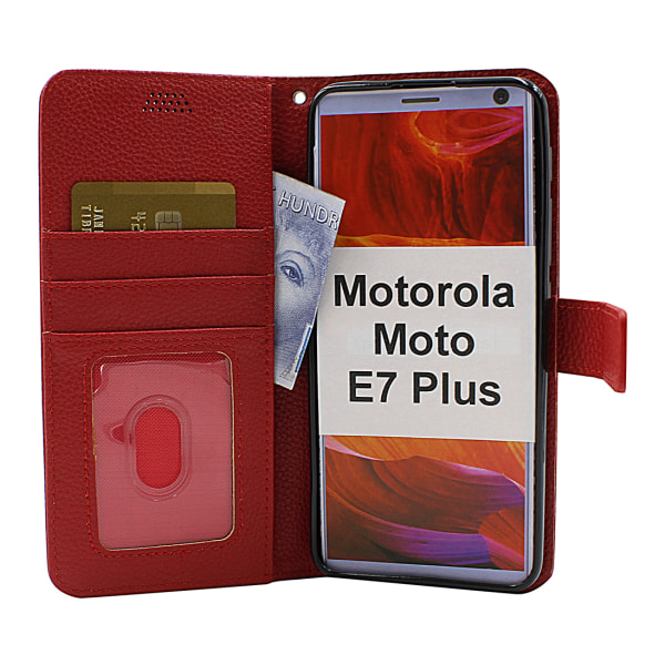 New Standcase Wallet Motorola Moto E7 Plus (Svart) Svart