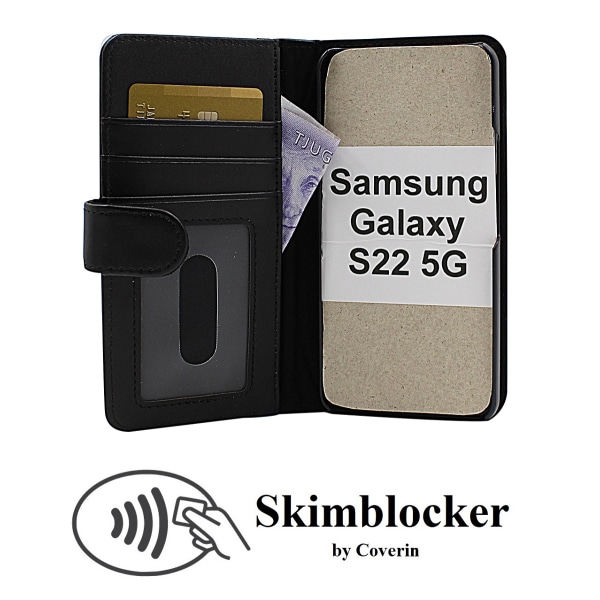 Skimblocker Plånboksfodral Samsung Galaxy S22 5G Hotpink