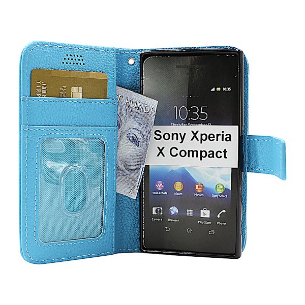 New Standcase Wallet Sony Xperia X Compact (F5321) Blå