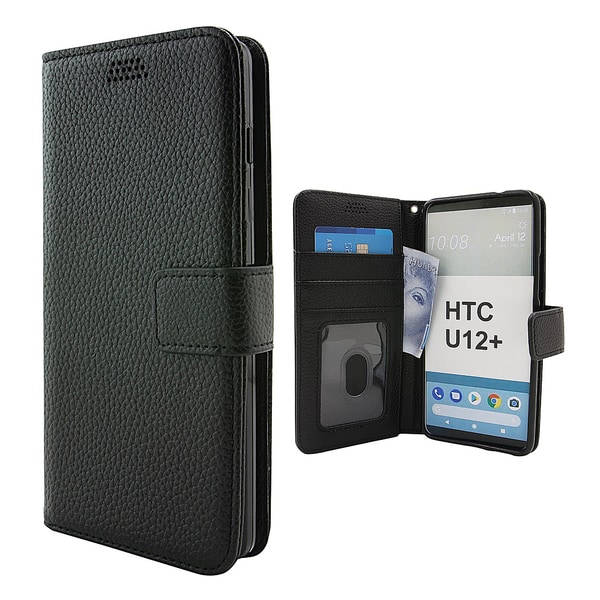New Standcase Wallet HTC U12 Plus / HTC U12+ Svart