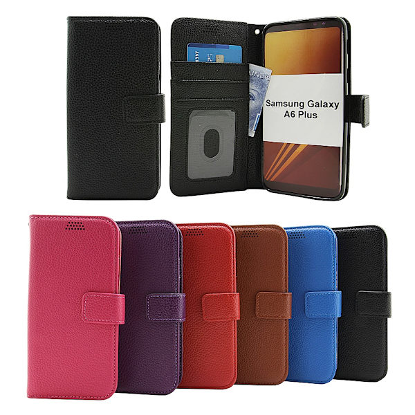 New Standcase Wallet Samsung Galaxy A6+ 2018 (A605FN/DS) Blå