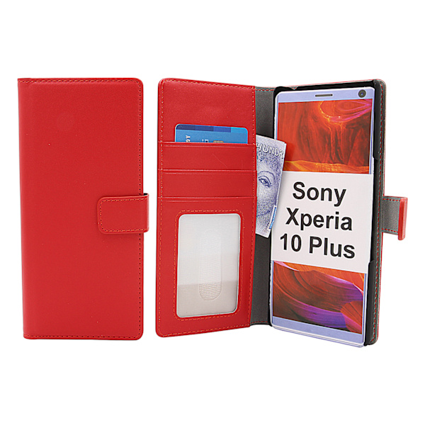 Skimblocker Magnet Wallet Sony Xperia 10 Plus Röd
