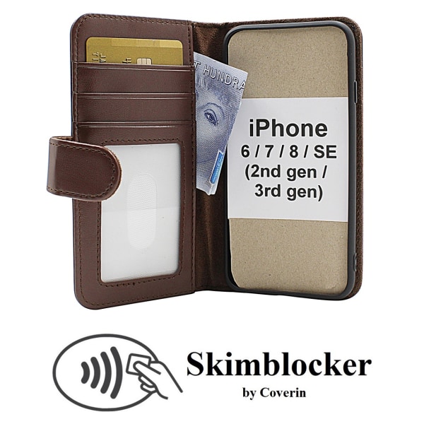 Skimblocker Plånboksfodral iPhone 6/6s Brun