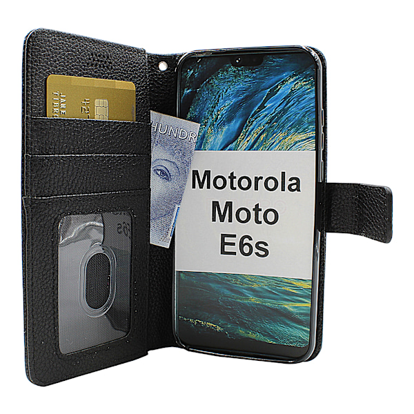 New Standcase Wallet Motorola Moto E6s (Svart) Svart