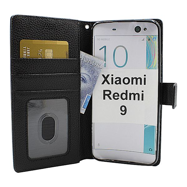 New Standcase Wallet Xiaomi Redmi 9 Svart