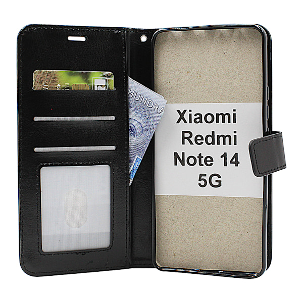 Crazy Horse Xiaomi Redmi Note 14 5G Plånboksfodral Röd