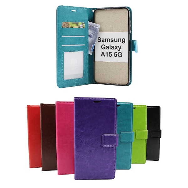Crazy Horse Wallet Samsung Galaxy A15 5G Grön