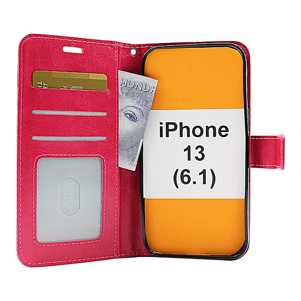 Crazy Horse Wallet iPhone 13 (6.1) Grön