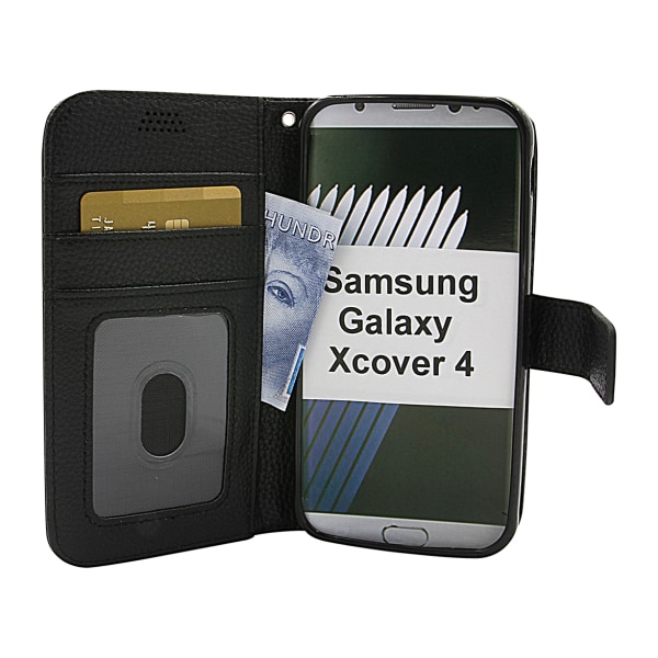 New Standcase Wallet Samsung Galaxy Xcover 4 (G390F) Svart