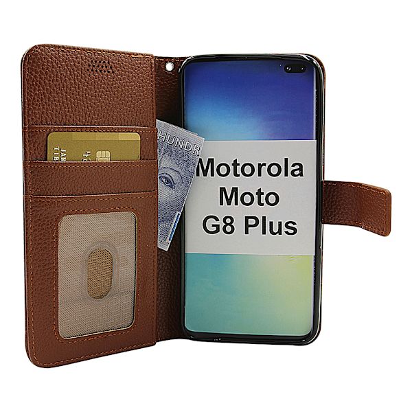 New Standcase Wallet Motorola Moto G8 Plus Brun