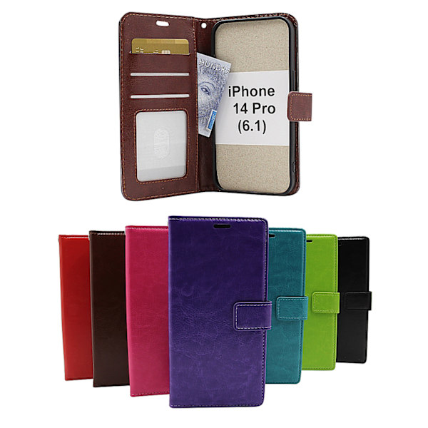 Crazy Horse Wallet iPhone 14 Pro (6.1) Turkos