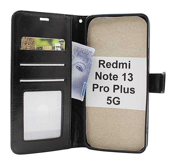 Crazy Horse Wallet Xiaomi Redmi Note 13 Pro+ 5G Röd