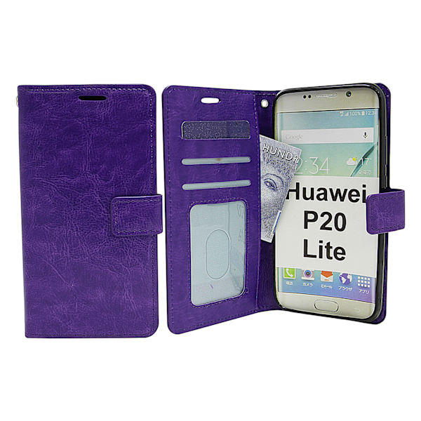 Crazy Horse Wallet Huawei P20 Lite Lila