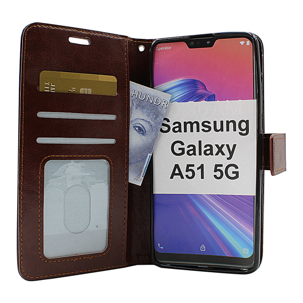 Crazy Horse Wallet Samsung Galaxy A51 5G (A516B/DS) (Svart) Röd