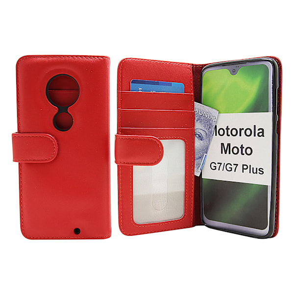 Skimblocker Plånboksfodral Motorola Moto G7 / Moto G7 Plus Röd