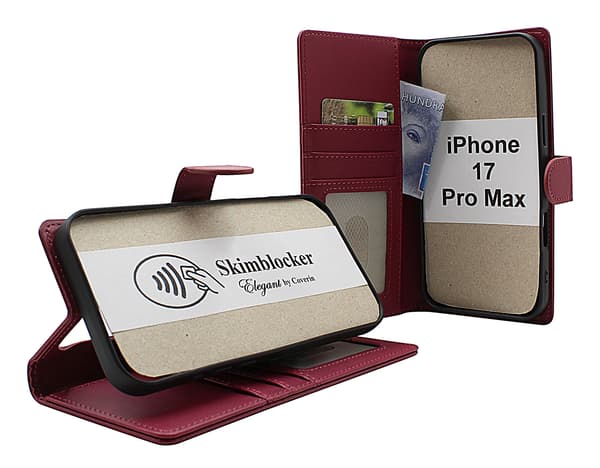 Skimblocker iPhone 17 Pro Max Plånboksfodral Glitter Pink