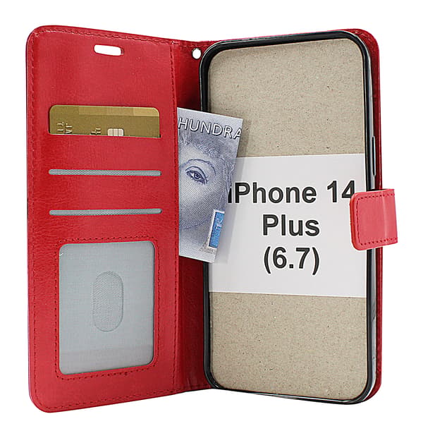 Crazy Horse Wallet iPhone 14 Plus (6.7) Grön