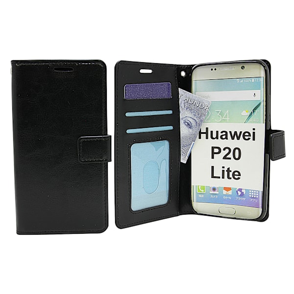 Crazy Horse Wallet Huawei P20 Lite Svart