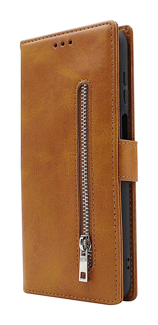 Zipper Standcase Wallet Motorola Moto E32s Röd