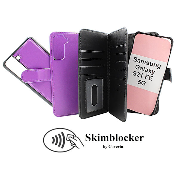 Skimblocker XL Magnet Fodral Samsung Galaxy S21 FE 5G Lila