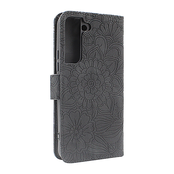 Flower Standcase Wallet Samsung Galaxy S22 5G Blå