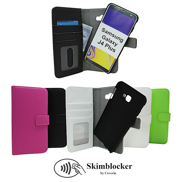 Skimblocker Magnet Wallet Samsung Galaxy J4 Plus (J415FN/DS) Svart