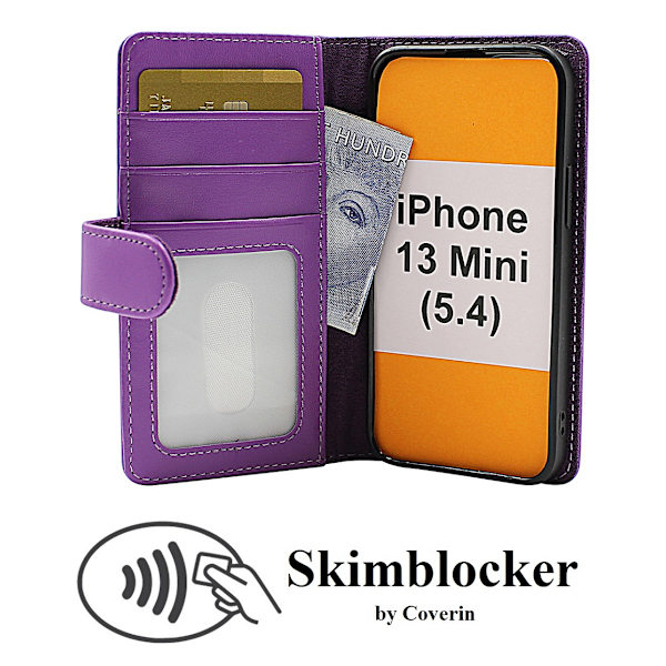 Skimblocker Plånboksfodral iPhone 13 Mini (5.4) Lila
