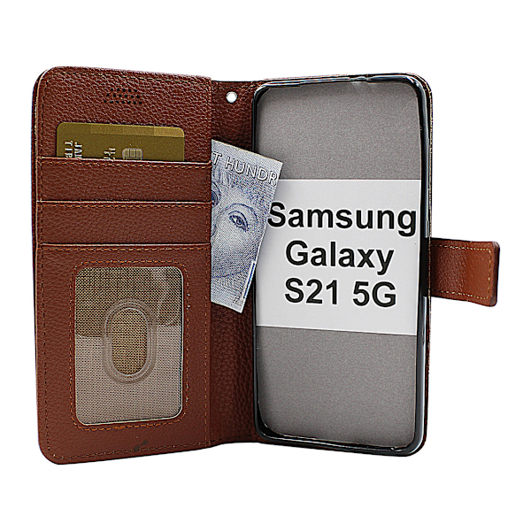 New Standcase Wallet Samsung Galaxy S21 5G (G991B) Svart